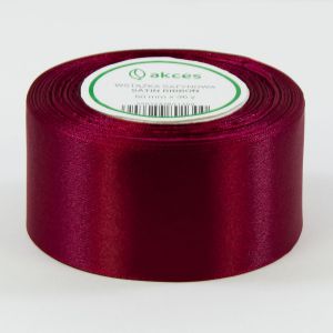 Wstążka satynowa Akces Bordowa, 38mm x 33m
